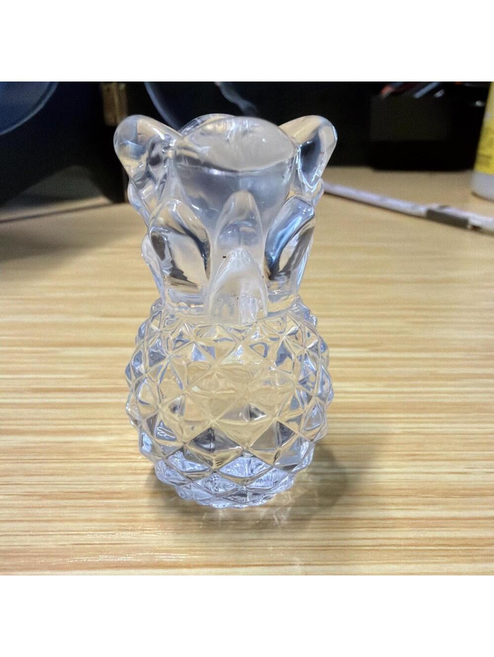 Vintage Crystal Pineapple Votive Candle 2” Tall X 1.5”Wide Hand Made Biedermann*